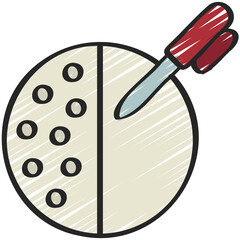 Drawing Line On Ball Icon