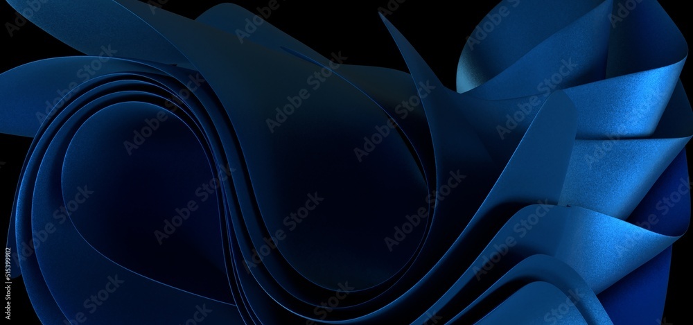 Poster abstract blue waves background.3d rendering.
