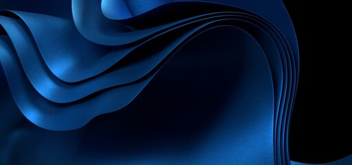 abstract blue wave background, night simple and elegant 3d render wallpaper