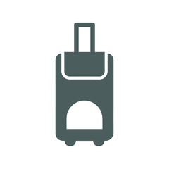 Baggage, luggage, vacation icon. Gray vector graphics.