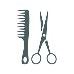 Beauty salon, hair salon icon. Gray vector graphics.