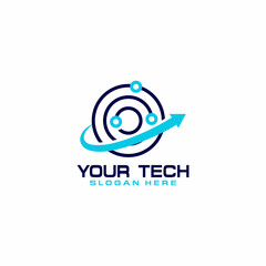 Technology logo template vector illustration, and arrow concept