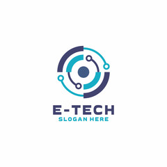 Technological logo with circular shapes vector
