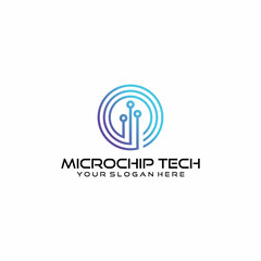Technology logo design template, Technology abstract dot connection cross vector logo icon circle logotype