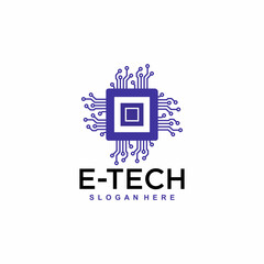 Technology Logo Template Design Vector, Emblem, Design Concept, Creative Symbol or Icon