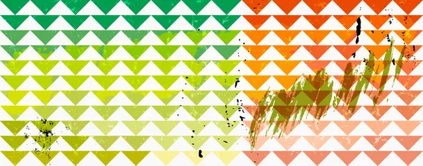 Tuinposter abstract background pattern, with triangles, paint strokes and splashes © Kirsten Hinte
