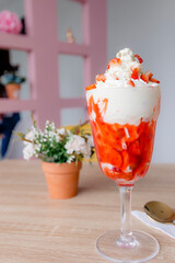 strawberries with cream to share with the family