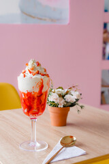 strawberries with cream to share with the family