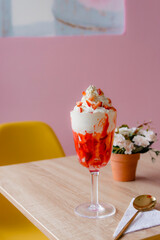 strawberries with cream to share with the family