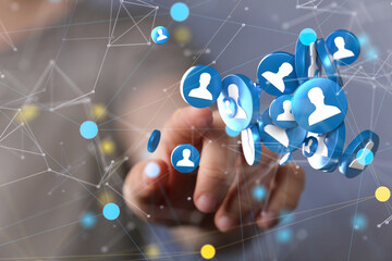 videoconference group of people talking in social network