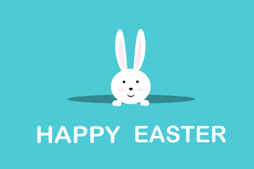 Happy Easter with cute bunny design.