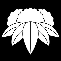 家紋です。杵築（きつき）笹といいます。