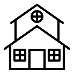 Outline home icon isolated on white background
