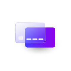 Gradient glass morphism credit card icon design vector