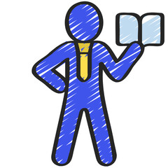 Person Reading Book Icon