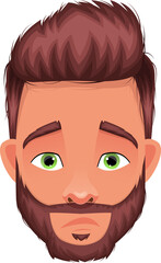 Man face expression clipart design illustration