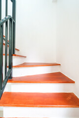 Wooden light brown stairs in modern house