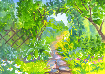 leaves in the garden