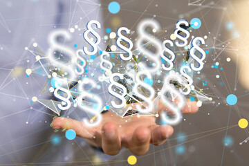 Lawyer and advocate on-line law services concept.