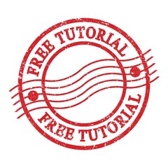 FREE TUTORIAL, text written on red postal stamp.