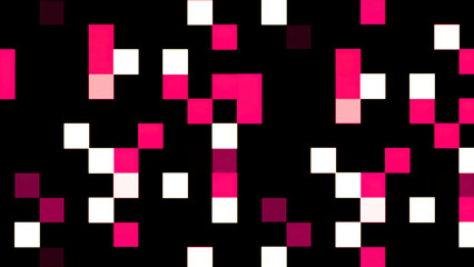 Motion abstract background colorful pixels flashing and switch. Animation background glowing of mosaic tiles. Moving technologic squares with shine light. Abstract Red Squares background - Seamless