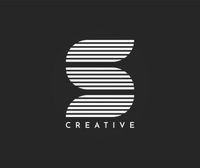 Letter S abstract lines logo design. Isolated monogram. Connection Of Lines, Letter Symbol Vector Illustration Template.