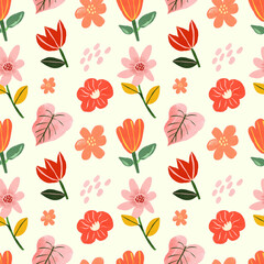 Cute Tropical Abstract Seamless Pattern