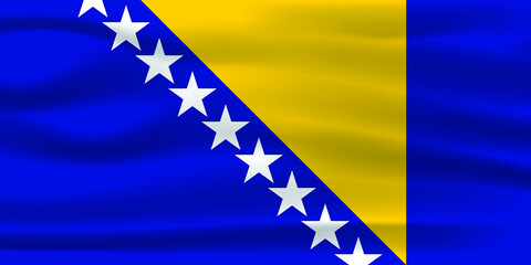 The Realistic National Flag Bosnia and Herzegovina