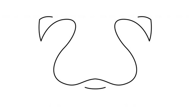 Animation of one single line drawing of adorable otter for company logo identity. Rodent river or sea animal mascot concept for national zoo icon.