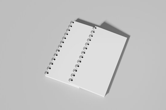 Blank Notebook Spiral Dl Mockup