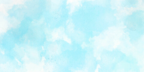 Blue sky with clouds and Abstract watercolor digital art painting for texture background. Abstract blue sky Water color background, Illustration, texture for design