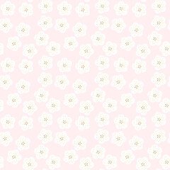 春のアンズの花のシームレスパターン