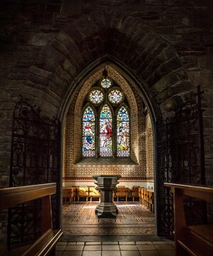 Vertical shot of a church's vestibule, Ireland