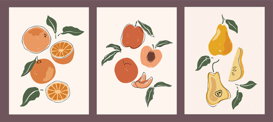 Set of abstract backgrounds. Aesthetic post cards collection. Geometrical elements. Trendy vector illustrations in pastel colors