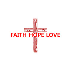Faith Hope Love, Christian faith icon isolated on white background