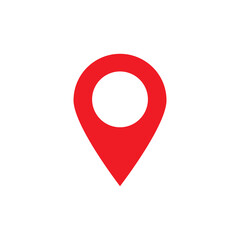 Red location point pin icon, Vector.