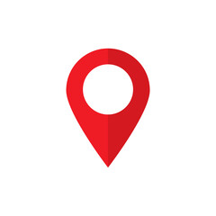 Red location point pin icon, Vector.