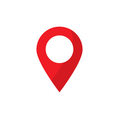 Red location point pin icon, Vector.