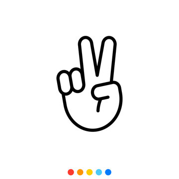 Fingers gesture icon, Vector.