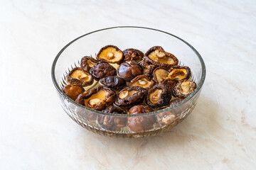 Shiitake Mushroom in Water. Edible Mushroom native to East Asia.