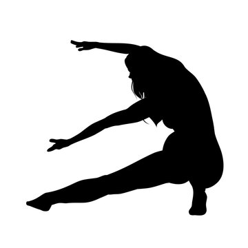 woman dancing pose vector silhouette image