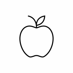 Apple fruit outline icon in black. Vector EPS 10. Isolated illustration on white. For farm market. Healthy food menu. Silhouette can be used for any platform and purpose, dev, app, design, web, ui