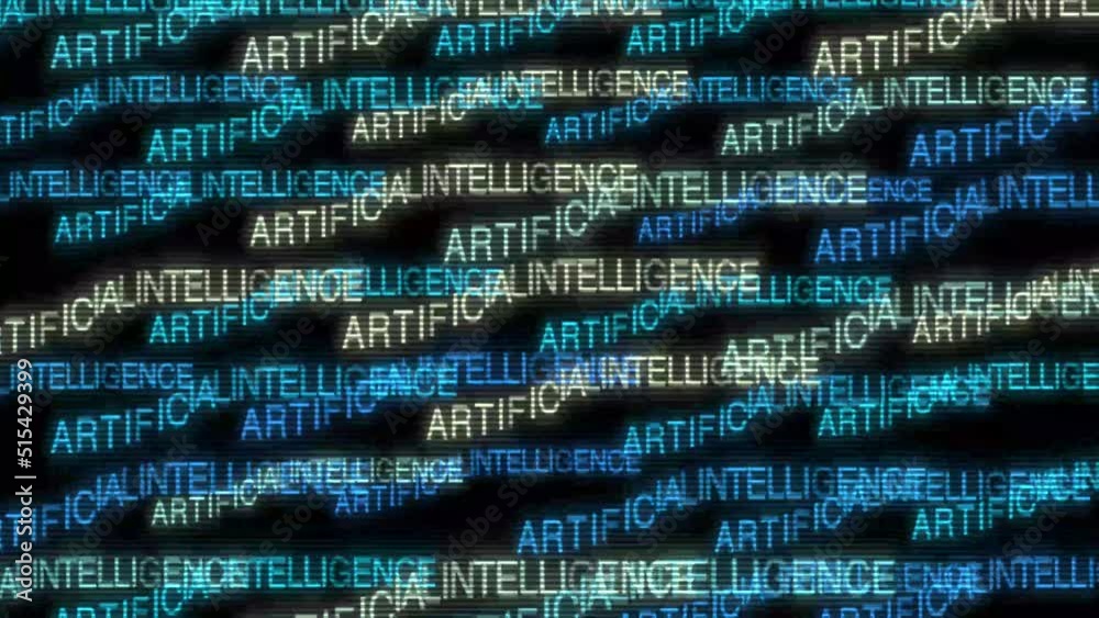 Wall mural big data analytics animated text kinetic finance fintech wordscape ai artificial intelligence softwa
