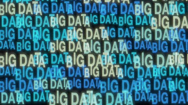 Big data analytics animated text kinetic finance fintech wordscape ai artificial intelligence software