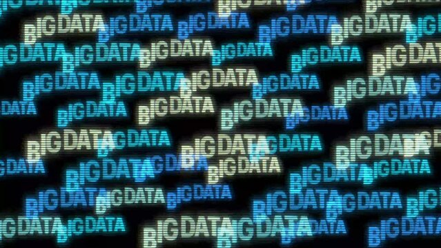 Big data analytics animated text kinetic finance fintech wordscape ai artificial intelligence software