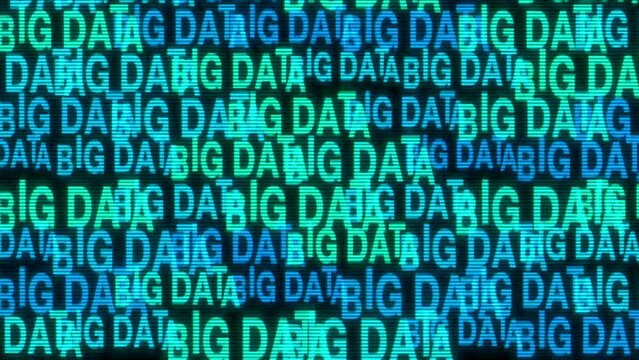 Big data analytics animated text kinetic finance fintech wordscape ai artificial intelligence software