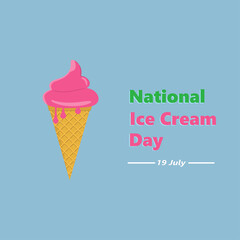 national ice cream day vector ,flat design illustration