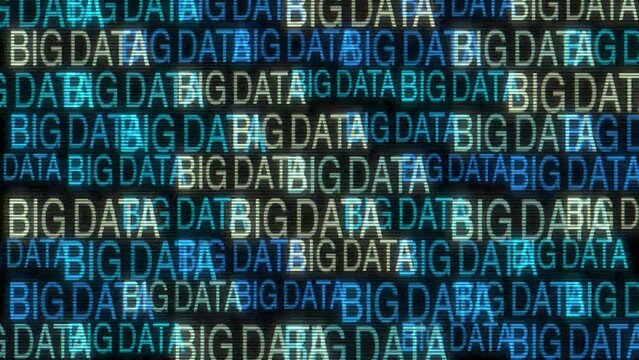 Big data analytics animated text kinetic finance fintech wordscape ai artificial intelligence software