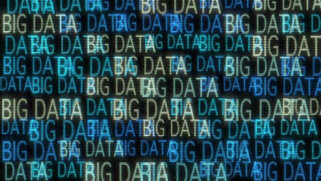 Big data analytics animated text kinetic finance fintech wordscape ai artificial intelligence software
