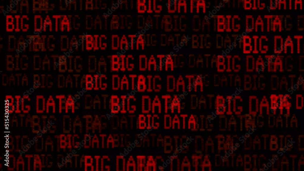 Wall mural big data analytics animated text kinetic finance fintech wordscape ai artificial intelligence softwa